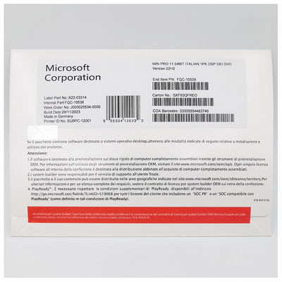Microsoft Windows 11 Pro OEM Italian Professional Workstation License с BitLocker и удаленным рабочим столом