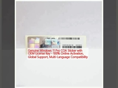 Оригинальная наклейка Windows 11 Pro COA с ключом лицензии OEM - 100% онлайн-активация, глобальная поддержка, многоязычная совместимость
